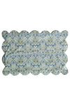 LODDEN CHINA BLUE & SAMBOURNE YELLOW Liberty Reversible Scalloped Placemat