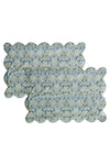 LODDEN CHINA BLUE & SAMBOURNE YELLOW Liberty Reversible Scalloped Placemat