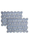 LODDEN CHINA BLUE & SAMBOURNE YELLOW Liberty Reversible Scalloped Placemat