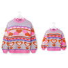 Maching Poppy Mini Me & Adult Jumper Set - Heart Intarsia Knit - Blue Cara & The Sky