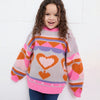 Maching Poppy Mini Me & Adult Jumper Set - Heart Intarsia Knit - Blue Cara & The Sky