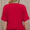 Marlow Ruffle Co-Ord Cardigan - Red