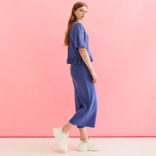  Martha Wide Leg Knitted Trousers - Cornflower Blue