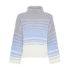 Megan Roll Neck Stripe Jumper - Silver Grey