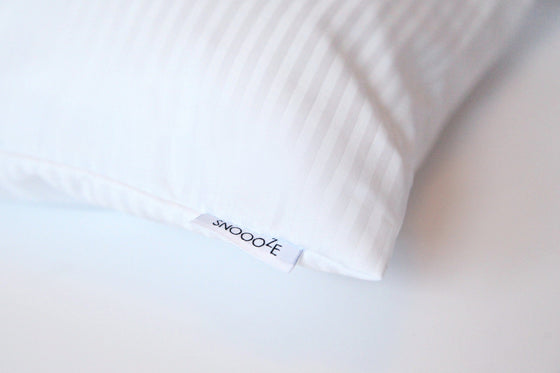 Mini Snoooze Pillowcase White Cotton Stripe