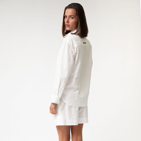 White InStyle Cotton Poplin Shorts - Myza