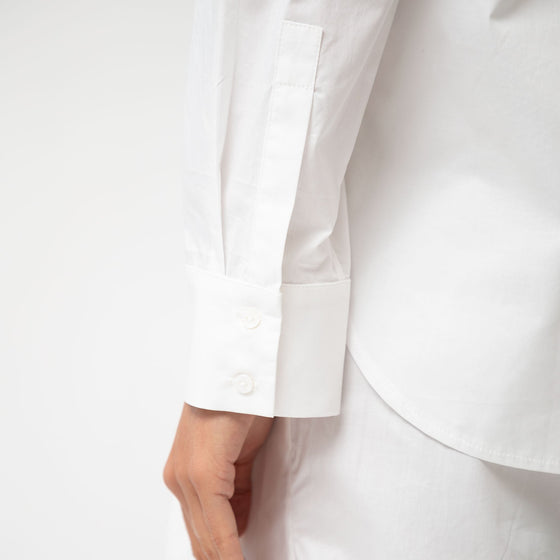 White InStyle Cotton Poplin Shirt - Myza