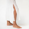 White Linen Voile Button-Down Long Shirt Dress - Myza