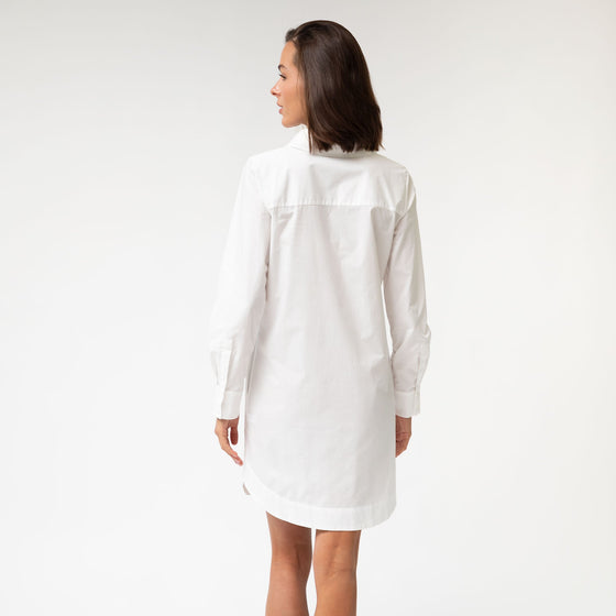 White InStyle Cotton Poplin Shirt Dress - Myza