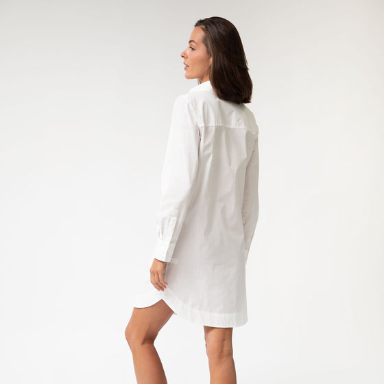 White InStyle Cotton Poplin Shirt Dress - Myza