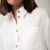 White Heavy Linen Shirt Perfect Days - Myza