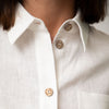 White Heavy Linen Shirt Perfect Days - Myza