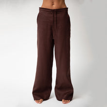  Brown Heavy Linen Wide-Leg Pants Perfect Days - Myza