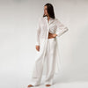 White Heavy Linen Wide-Leg Pants Perfect Days - Myza