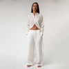 White Heavy Linen Wide-Leg Pants Perfect Days - Myza