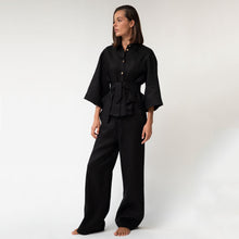  Black Heavy Linen Shirt Perfect Days - Myza