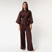  Brown Heavy Linen Shirt Perfect Days - Myza