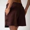 Brown Heavy Linen Shorts Perfect Days - Myza