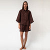 Brown Heavy Linen Shorts Perfect Days - Myza