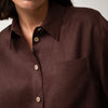 Brown Heavy Linen Shirt Perfect Days - Myza