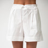 White InStyle Cotton Poplin Shorts - Myza