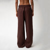 Brown Heavy Linen Wide-Leg Pants Perfect Days - Myza