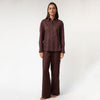 Brown Heavy Linen Wide-Leg Pants Perfect Days - Myza