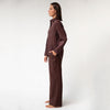 Brown Heavy Linen Wide-Leg Pants Perfect Days - Myza