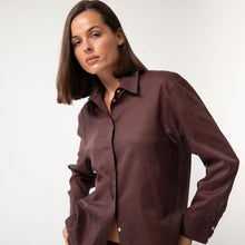  Linen Voile Shirt Restorative Brown - Myza