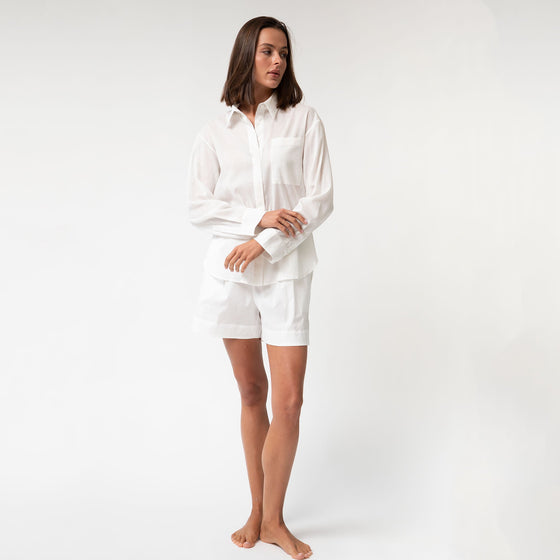 White Linen Voile Shirt - Myza