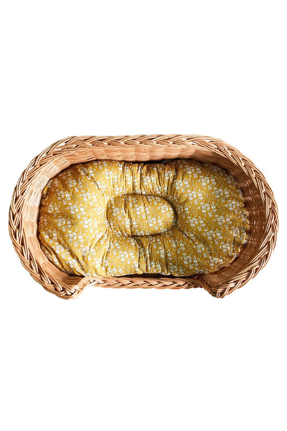 Oval Animal Bed Cushion Made With Liberty Fabric CAPEL MUSTARD