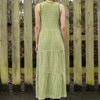 Paula Gingham Cotton Knitted Maxi Dress - Green