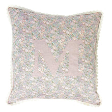  Personalised Cushion Made With Liberty Fabric MICHELLE LILAC