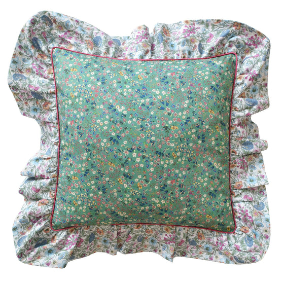 Piped Ruffle Cushion Made With Liberty Fabric DONNA LEIGH