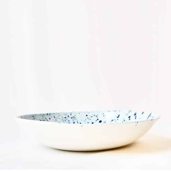 Porcelain Splatter Salad Serving Bowl