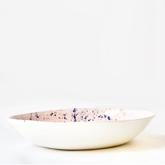 Porcelain Splatter Salad Serving Bowl