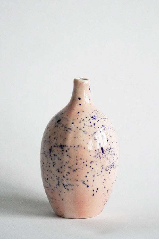 Porcelain Splatter Vase Rose & Ink