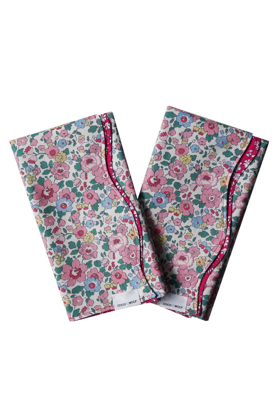 Reversible Wavy Napkin Set Made With Liberty Fabric BETSY CANDY FLOSS & CAPEL