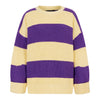 Rhiannon Recycled Cotton Mix Stripe Jumper - Purple and Yellow