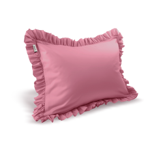  Full-Size Cotton Ruffled Pillowcase, Bubblegum Pink