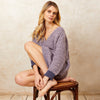 Rosie v Neck Twist Tunic Knit Jumper - Lilac