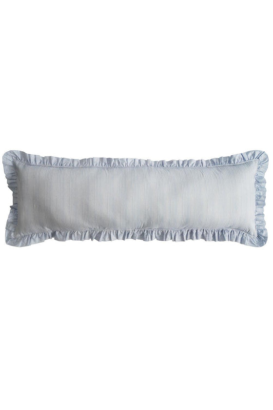 Ruffle Bolster Lumbar Cushion Made With Liberty Fabric ELEMENTS BLUE