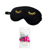 Wink Print Black Satin Sleep Mask