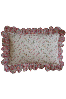  Oblong Scallop Ruffle Cushion Made With Liberty Fabric ELIZABETH & SWIRLING PETALS Coco & Wolf