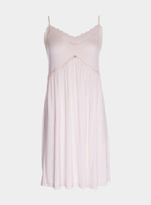  Bamboo Lace Chemise Nightdress in Powder Puff