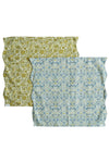 LODDEN CHINA BLUE & SAMBOURNE YELLOW Liberty Reversible Wavy Napkin Set Coco & Wolf