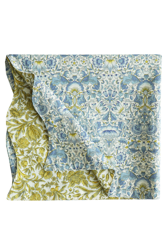 LODDEN CHINA BLUE & SAMBOURNE YELLOW Liberty Reversible Wavy Napkin Set Coco & Wolf