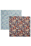 THORPE RUST & STRAWBERRY THIEF SPRING BLUE Liberty Reversible Stitch Napkin Set Coco & Wolf