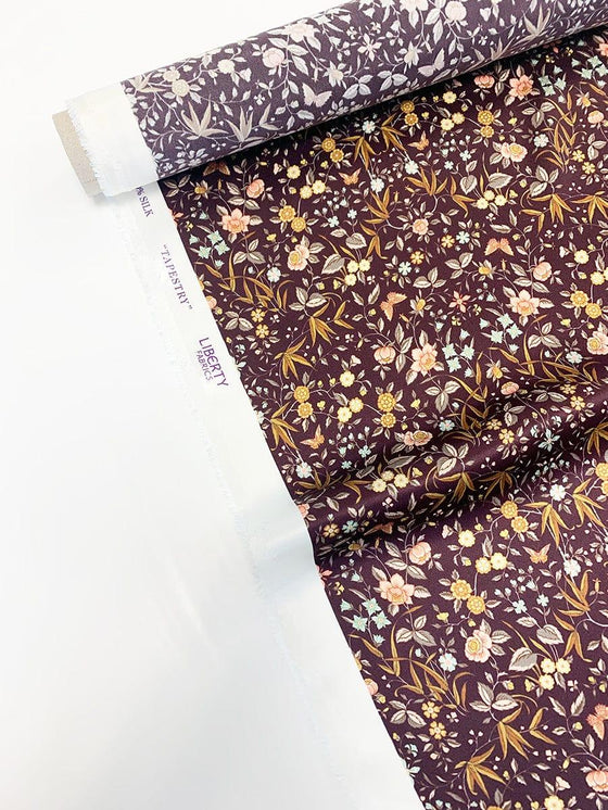 Tapestry Chocolate Liberty Silk Pillowcase