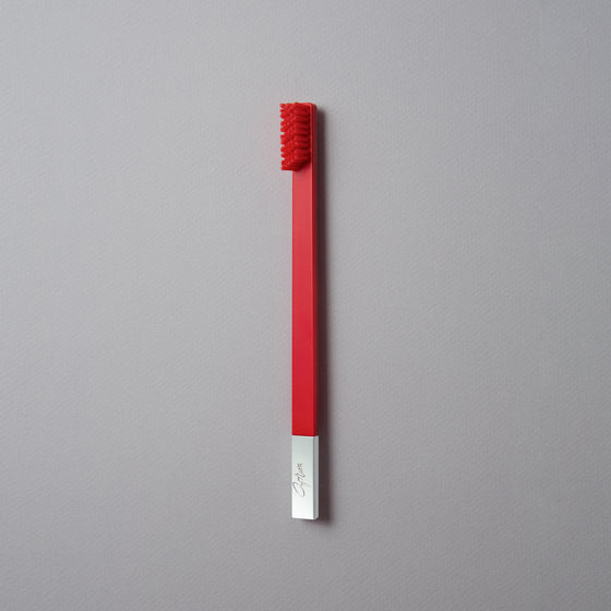 Carmine Red Silver Toothbrush